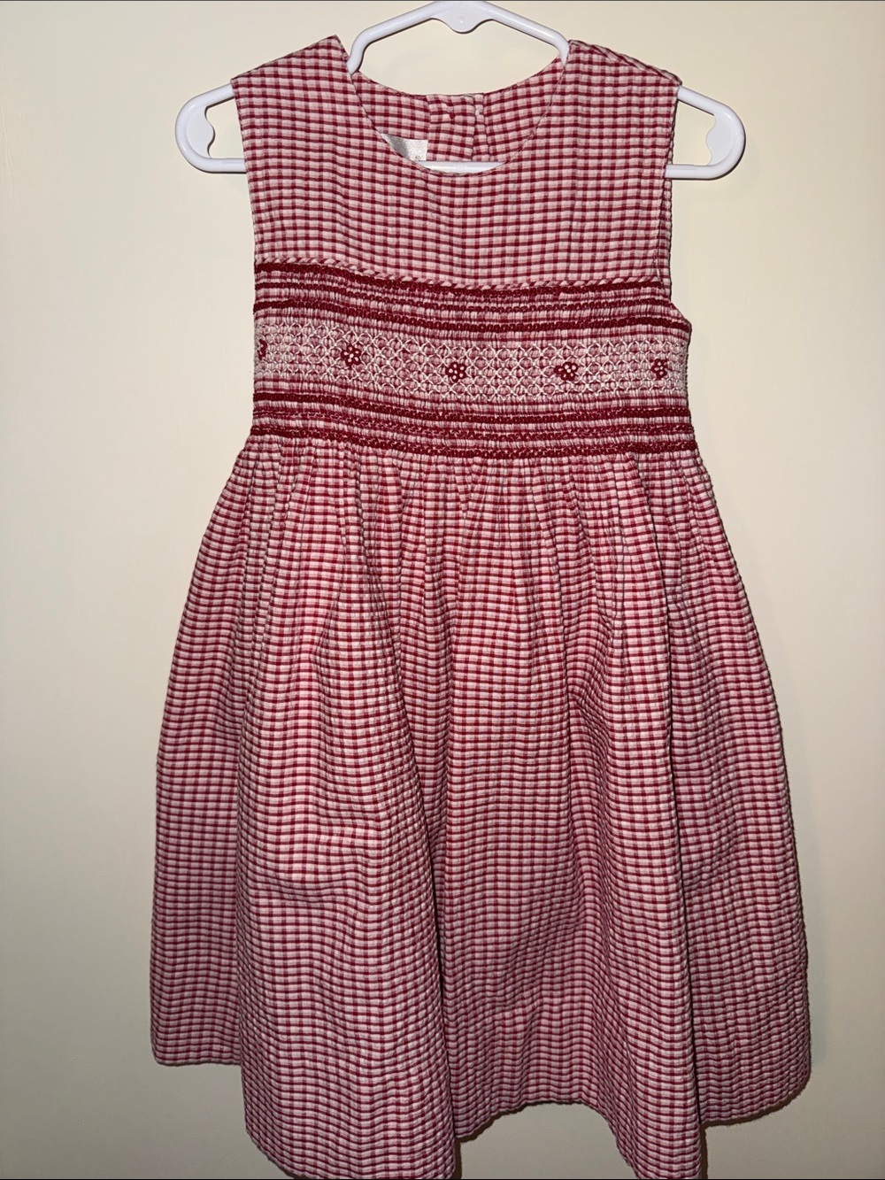 Strasburg Red Gingham Smocked Sundress